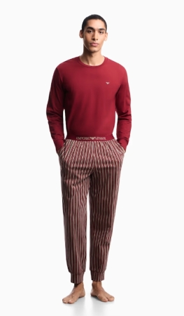 EMPORIO ARMANI UOMO Pigiama Pattern Mix in cotone con pantaloni a righe