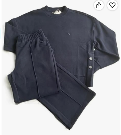 EMPORIO ARMANI DONNA Tuta loungewear vestibilità regular con bottoni laterali colore blu