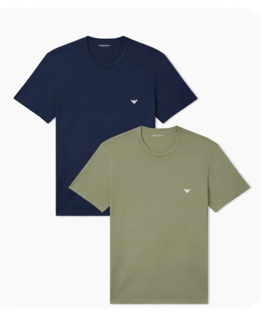 EMPORIO ARMANI UOMO T-shirt stretch girocollo in cotone pack da due